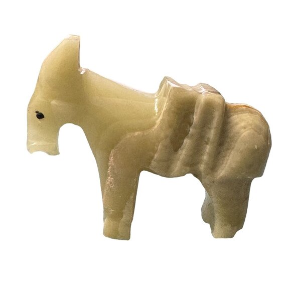 Marble Donkey Mexican Stone Onyx Sculpture Carved Jackass Mule 3" Mexico - Picture 2 of 12